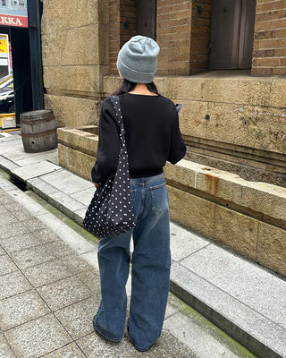 Washed straight black denim pants