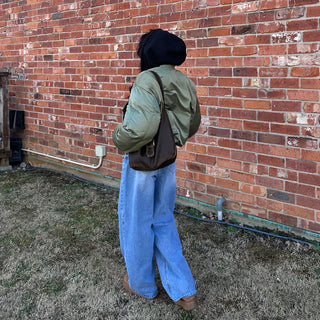 Washed wide denim pants