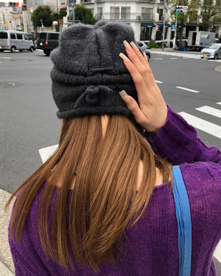 Back drawstring beanie