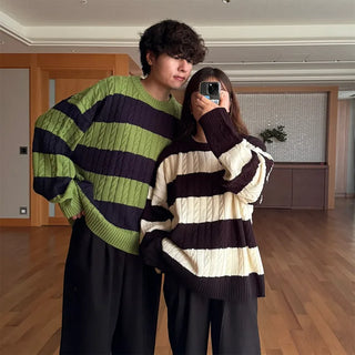 (Unisex) Bold Border Cable Knit