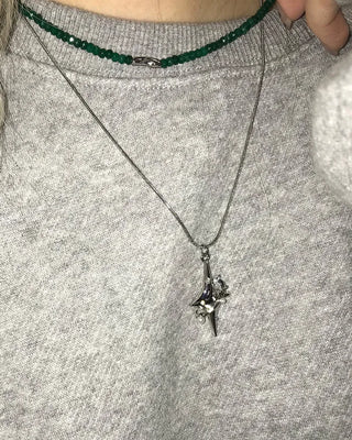 Cubic Star Silver Necklace