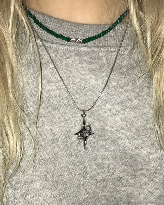 Cubic Star Silver Necklace