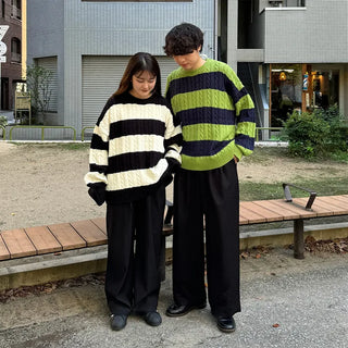 (Unisex) Bold Border Cable Knit