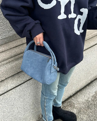 2-Way Suede Mini Handbag Boston Bag