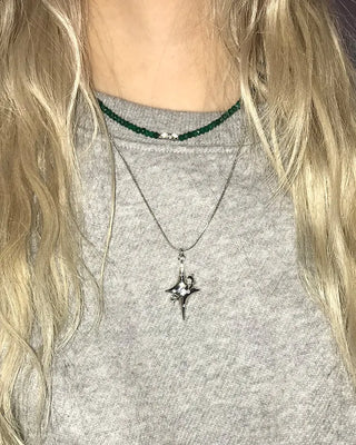 Cubic Star Silver Necklace