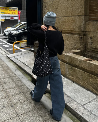 Polka Dot Tote Shoulder Bag