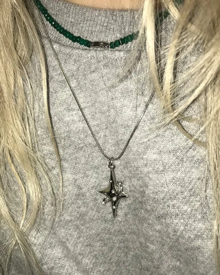 Cubic Star Silver Necklace