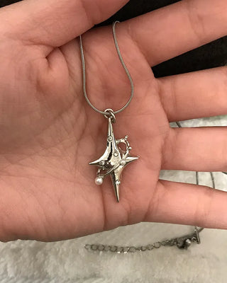 Cubic Star Silver Necklace