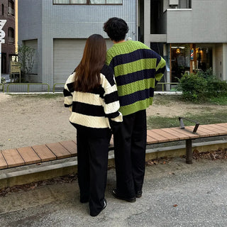 (Unisex) Bold Border Cable Knit