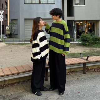 (Unisex) Bold Border Cable Knit