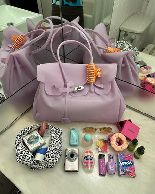 Matte Jelly Big Square Lock Bag