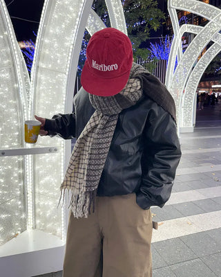 Faux leather blouson