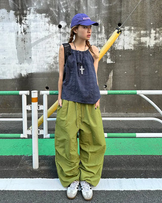 (Unisex) Knee-tuck Easy Nylon Pants