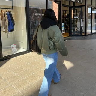 Washed wide denim pants