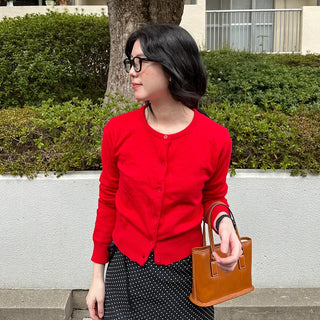 Cropped Collar Cardigan