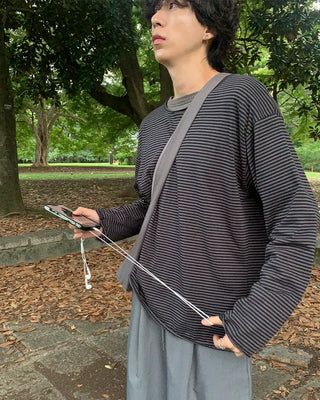 Striped round long-sleeved T-shirt