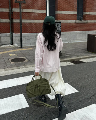 Elastic waist balloon nylon skirt