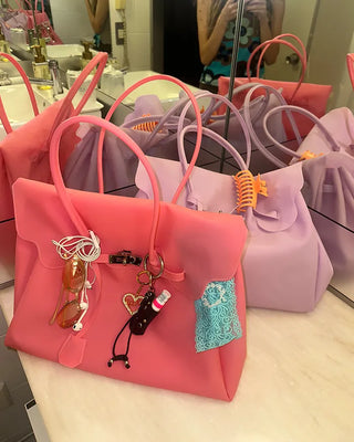 Matte Jelly Big Square Lock Bag