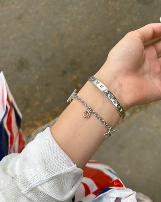Star Silver Bangle Bracelet