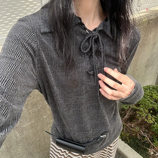 Eyelet color T-shirt
