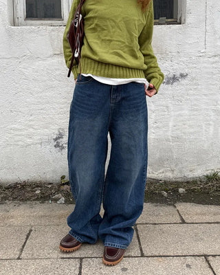 Washed Loose Fit Denim Pants