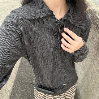 Eyelet color T-shirt