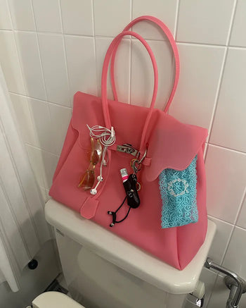 Matte Jelly Big Square Lock Bag - Jelly Firkin