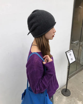 Back drawstring beanie