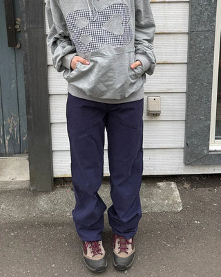 Herringbone wide cotton pants