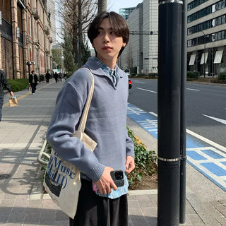 Open-collar knit
