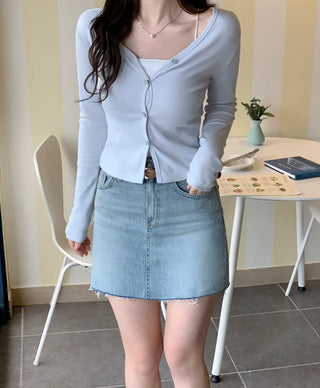 Slim Rib Layered Cardigan (7 colors)