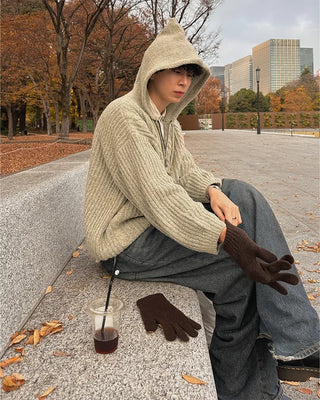 (Unisex) Cable Half-Zip Knit