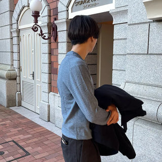 Half-open collar knit