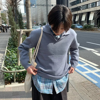 Open-collar knit