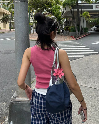 Simple cotton ribbed tank top