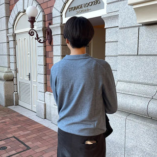 Half-open collar knit