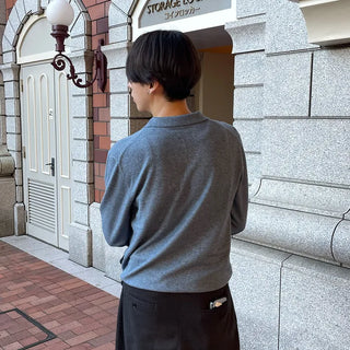 Half-open collar knit