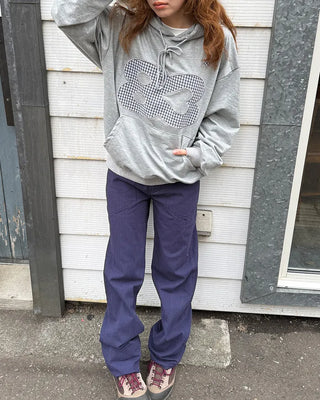 83 Check Lettering Hoodie