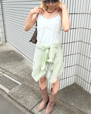 Bust-trace line lingerie dress
