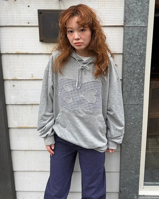 83 Check Lettering Hoodie
