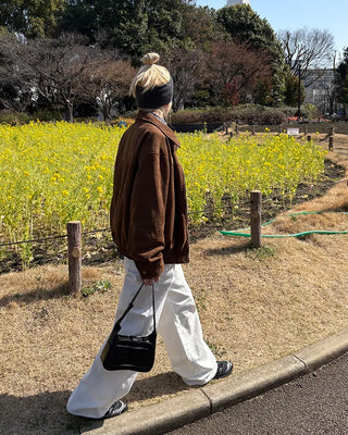 Suede Yoke Line Point Zip-Up Blouson