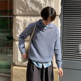 Open-collar knit