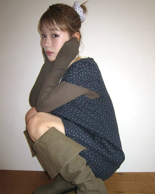 Cherry Pattern Pointelle Chouchou