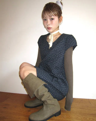 2-Way Wrap Knee-High Leather Boots
