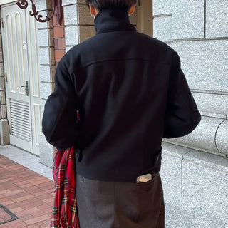 Button-collar half coat