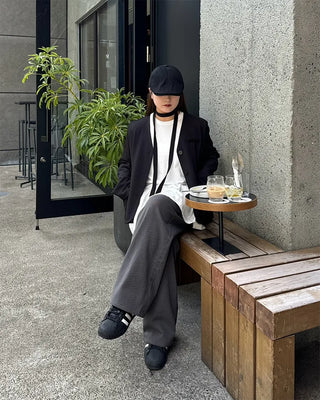 V-neck tie set jacket