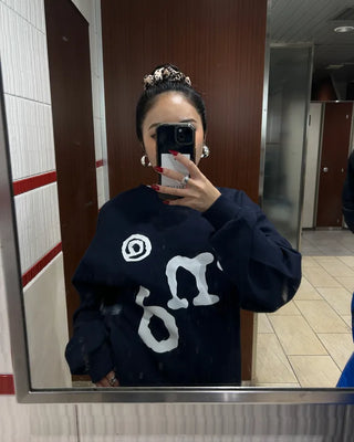 (Unisex) end lettering brushed fleece sweatshirt