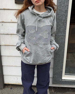 83 Check Lettering Hoodie