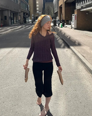 Striped leggings bootcut pants