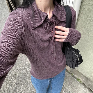 Eyelet color T-shirt